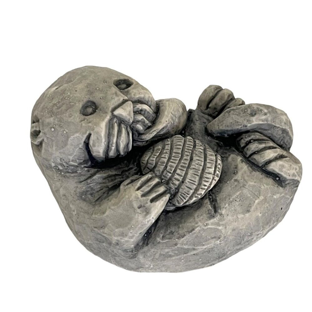 Alaska Sea Otter Grey Glacial Ice Age Sculpture Figurine Ocean Shell Handcrafted